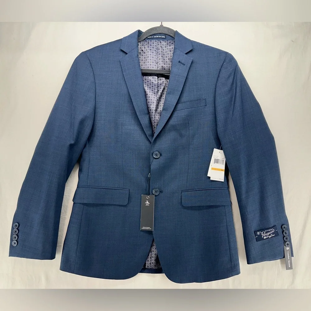 Penguin Munsingwear 2 Button‎ Blazer Jacket Sport Coat Slim Fit Blue Size 36S